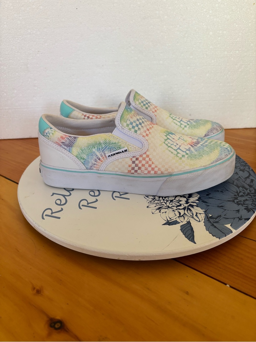 Airwalk Tie Dye Checkerboard Slip On Sneakers Size 9